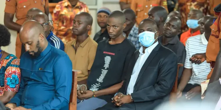 Kivumbi and his co-accused in court